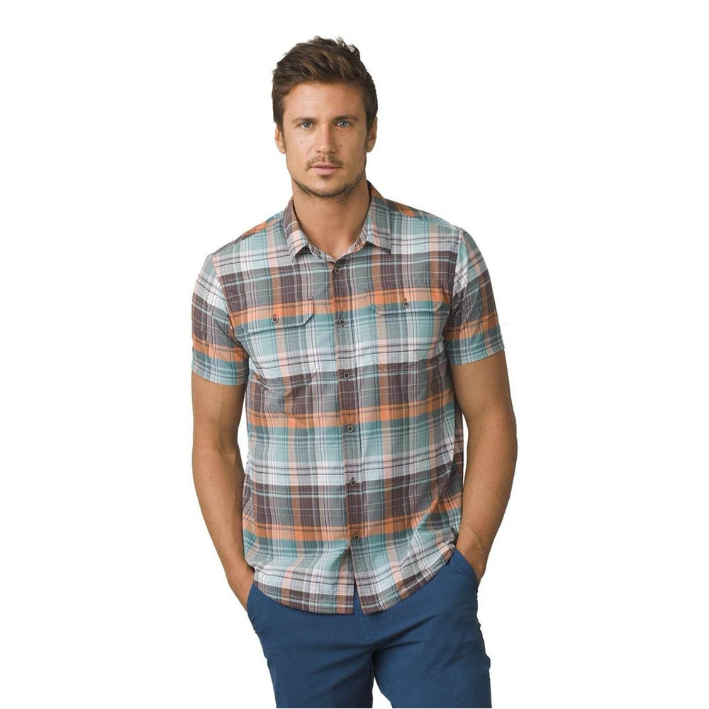 Prana Cayman Plaid Short-Sleeve Shirt - Men's Size M